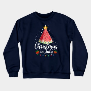 Christmas In July watermelon lover funny Summer Xmas Crewneck Sweatshirt